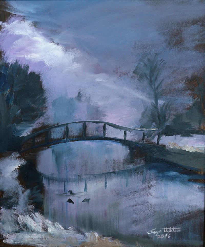 Talviaamu Winter Morning, 2016. Oil on Canvas, 38 x 46 cm.