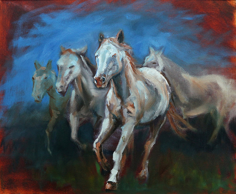 Lauma The Herd, 2015. Oil on Canvas, 38 x 46 cm.